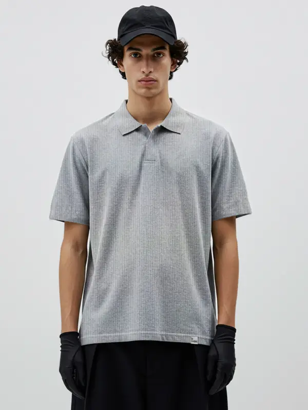 Light Grey Textured Polo